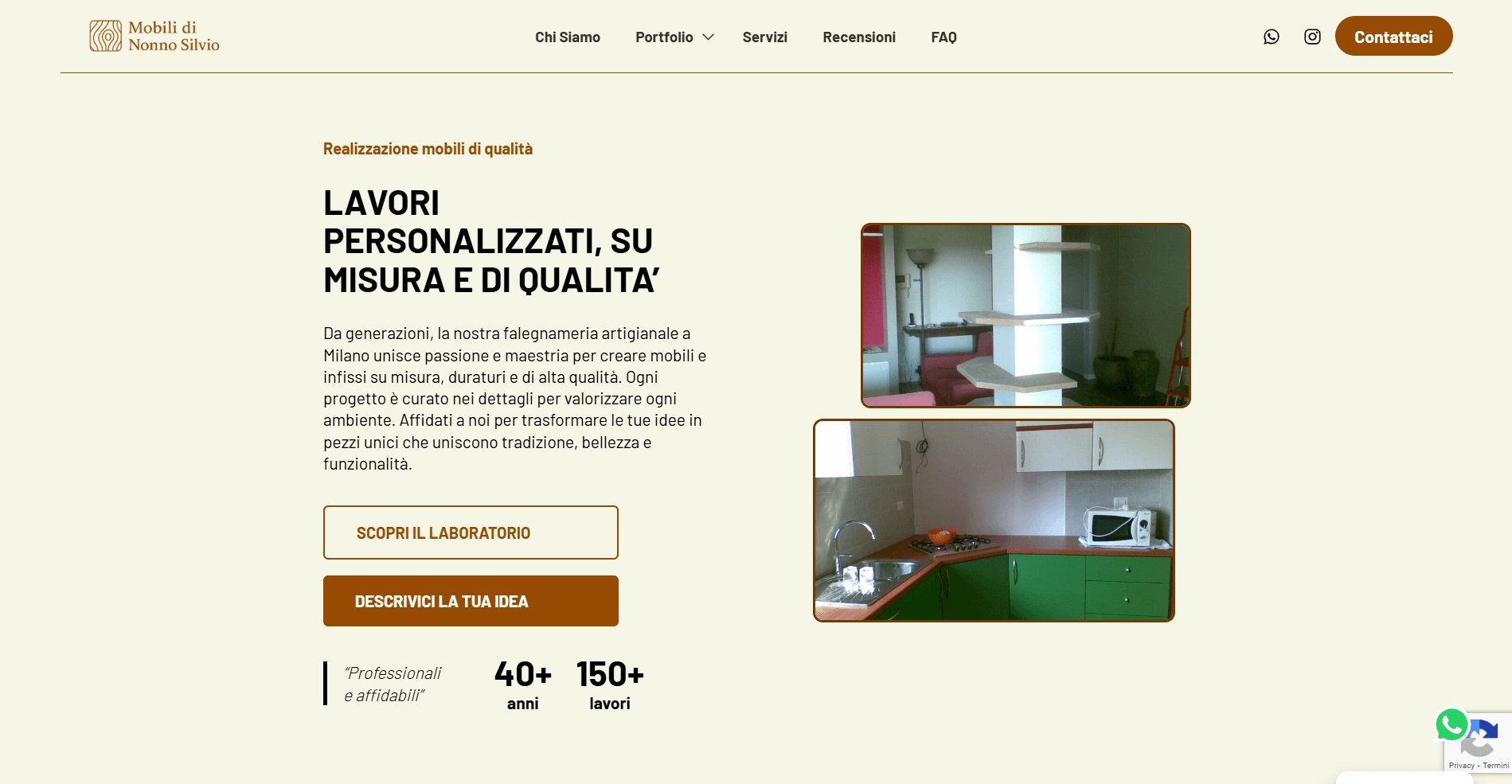 Showcase website for a carpentry business